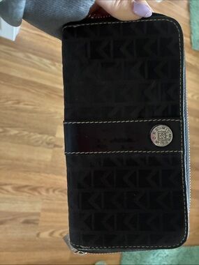 Michael Kors Black Logo Zip Around Wallet